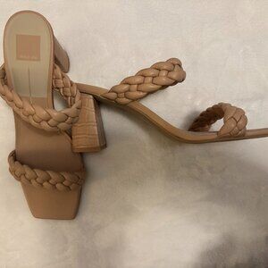 Dolce Vita Braided Block Heel Sandals – Nude / Tan